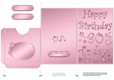 90th Birthday Metallic Age Lottery or Gift Token Wallet Card