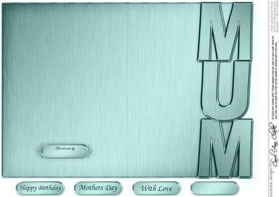 5 x 7 Elegant Metallic Mum Shaped Card