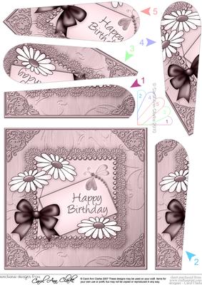 Daisies on Metallic Lace Fan Pyramage
