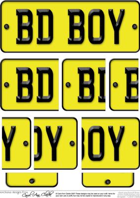Birthday Boy Novelty Number Plate with Side Stacker