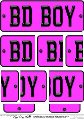 Birthday Boy Novelty Number Plate with Side Stacker