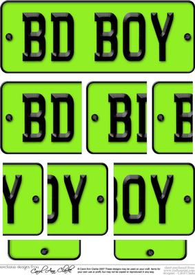 Birthday Boy Novelty Number Plate with Side Stacker