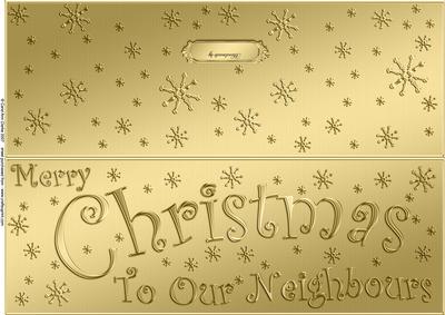 Large Dl Merry Christmas Neighbours Quick Cut and Fold Card