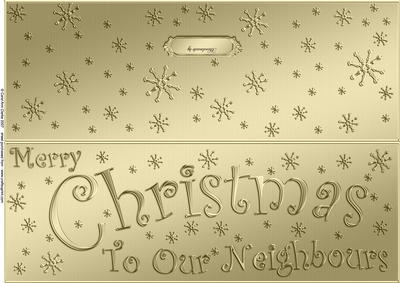 Large Dl Merry Christmas Neighbours Quick Cut and Fold Card