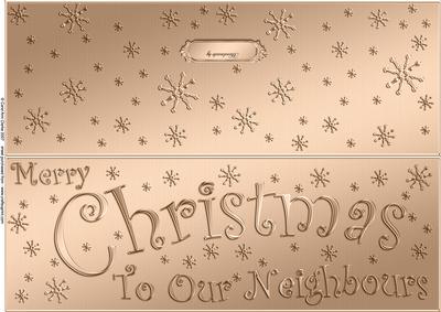 Large Dl Merry Christmas Neighbours Quick Cut and Fold Card