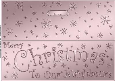 Large Dl Merry Christmas Neighbours Quick Cut and Fold Card