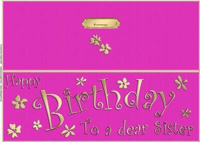 Large Dl Birthday Daughter Quick Cut and Fold Card