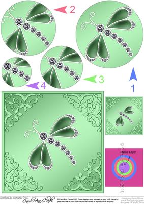 Dragonfly Circle Pyramage Topper