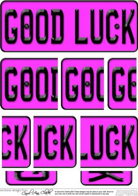 Good Luck Novelty Number Plate with Side Stacker