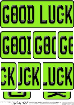 Good Luck Novelty Number Plate with Side Stacker