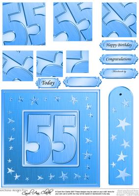 55th Bright Metallic Age Quick Card with Twisted Pyramage