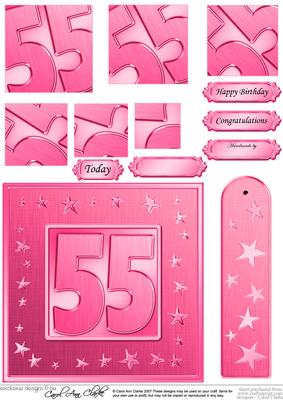 55th Bright Metallic Age Quick Card with Twisted Pyramage