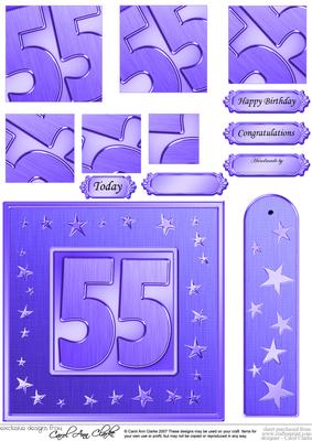 55th Bright Metallic Age Quick Card with Twisted Pyramage