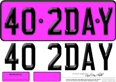Large Dl 40th Birthday Novelty Number Plate and 3D Decoupage