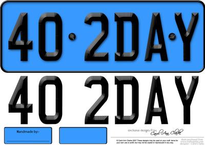 Large Dl 40th Birthday Novelty Number Plate and 3D Decoupage