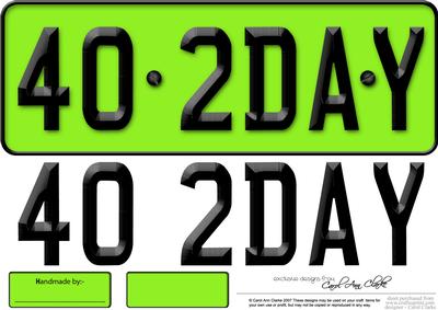 Large Dl 40th Birthday Novelty Number Plate and 3D Decoupage