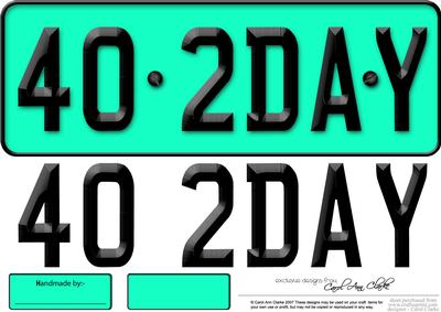 Large Dl 40th Birthday Novelty Number Plate and 3D Decoupage