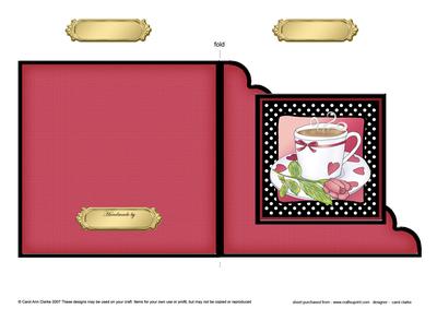 Time for Tea Cut and Fold Corner Card