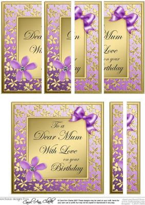 Floral Elegance Birthday Mum Side Stacker Topper