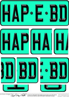 Happy Birthday Novelty Number Plate with Side Stacker