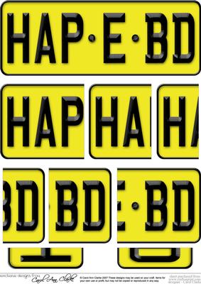 Happy Birthday Novelty Number Plate with Side Stacker