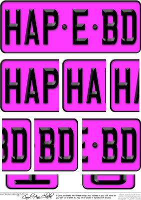 Happy Birthday Novelty Number Plate with Side Stacker