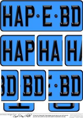 Happy Birthday Novelty Number Plate with Side Stacker