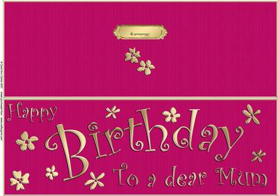 Large Dl Birthday Mum Quick Cut and Fold Card