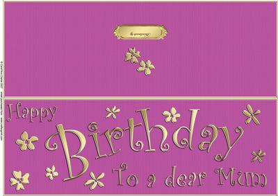 Large Dl Birthday Mum Quick Cut and Fold Card
