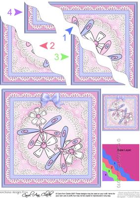 Dreamy Dragonflies Wavy Corner Side Stacker Topper