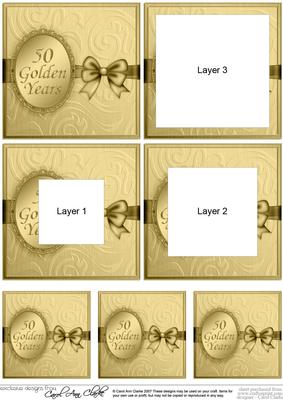 50 Golden Years Elegant Metallic Greeting Tunnel Topper