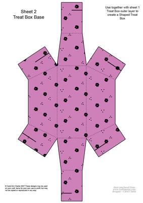 Ditsy Daisy Handbag Shaped Treat or Favour Box Sheet 2