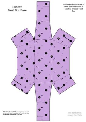 Ditsy Daisy Handbag Shaped Treat or Favour Box Sheet 2
