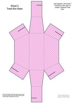 Fluttery Butterfly Shaped Treat or Favour Box Sheet 2