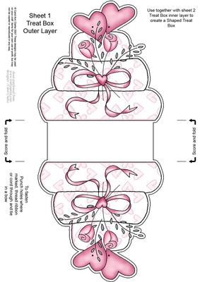 Wedding Cake Shaped Treat or Favour Box Sheet 1