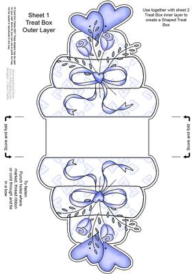 Wedding Cake Shaped Treat or Favour Box Sheet 1