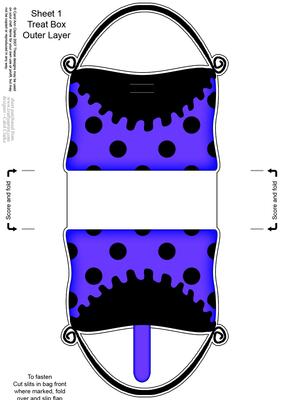 Dotty Dots Handbag Shaped Treat or Favour Box Sheet 1