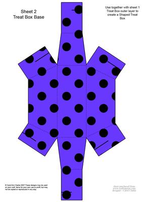 Dotty Dots Handbag Shaped Treat or Favour Box Sheet 2