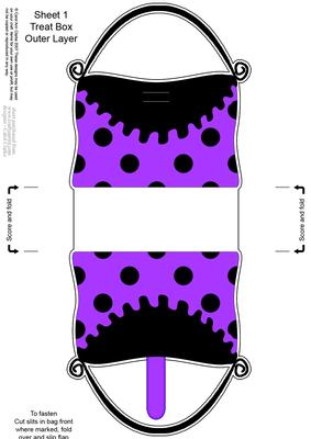 Dotty Dots Handbag Shaped Treat or Favour Box Sheet 1