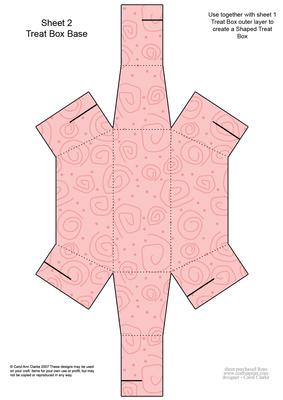Fluttery Butterfly Shaped Treat or Favour Box Sheet 2