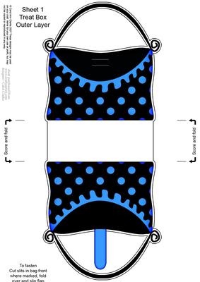 Polka Dots Handbag Shaped Treat or Favour Box Sheet 1