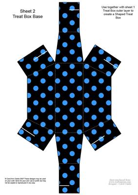 Polka Dots Handbag Shaped Treat or Favour Box Sheet 2
