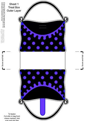 Polka Dots Handbag Shaped Treat or Favour Box Sheet 1