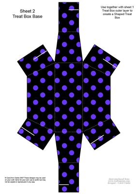 Polka Dots Handbag Shaped Treat or Favour Box Sheet 2