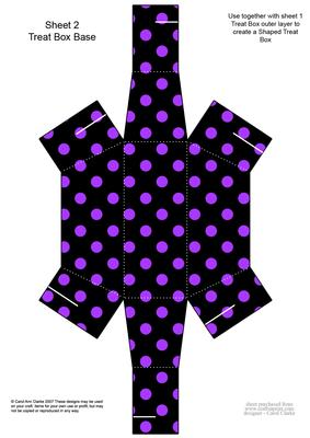 Polka Dots Handbag Shaped Treat or Favour Box Sheet 2