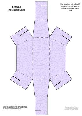 Fluttery Butterfly Shaped Treat or Favour Box Sheet 2