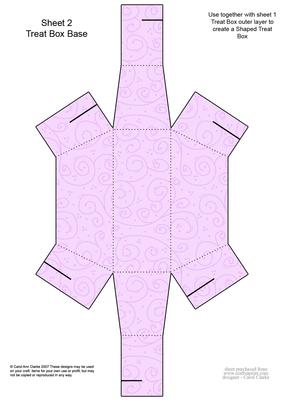 Fluttery Butterfly Shaped Treat or Favour Box Sheet 2