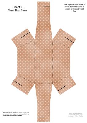 Dotty Frilly Handbag Shaped Treat or Favour Box Sheet 2