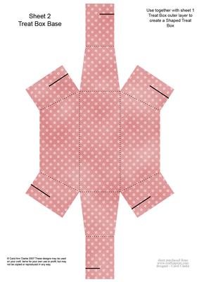 Dotty Frilly Handbag Shaped Treat or Favour Box Sheet 2
