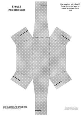 Dotty Frilly Handbag Shaped Treat or Favour Box Sheet 2
